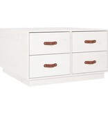 VidaXL Salontafel 80x80x45 cm massief grenenhout wit