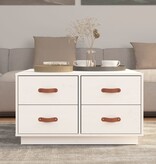 VidaXL Salontafel 80x80x45 cm massief grenenhout wit