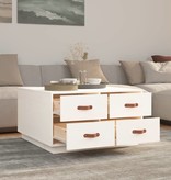 VidaXL Salontafel 80x80x45 cm massief grenenhout wit
