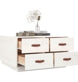 VidaXL Salontafel 80x80x45 cm massief grenenhout wit