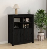 VidaXL Dressoir 83x41,5x100 cm massief grenenhout zwart