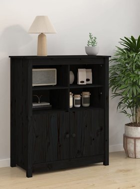 VidaXL Dressoir 83x41,5x100 cm massief grenenhout zwart