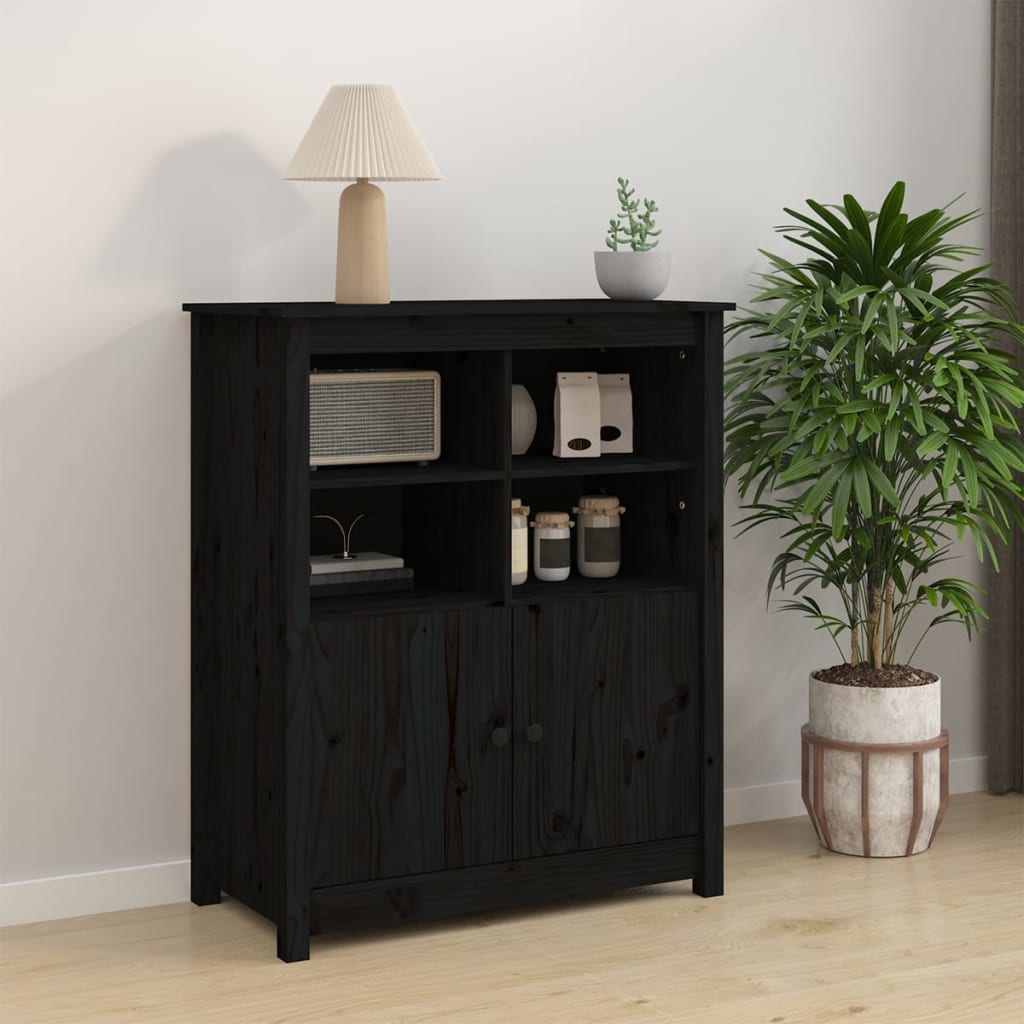 VidaXL Dressoir 83x41,5x100 cm massief grenenhout zwart