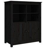 VidaXL Dressoir 83x41,5x100 cm massief grenenhout zwart