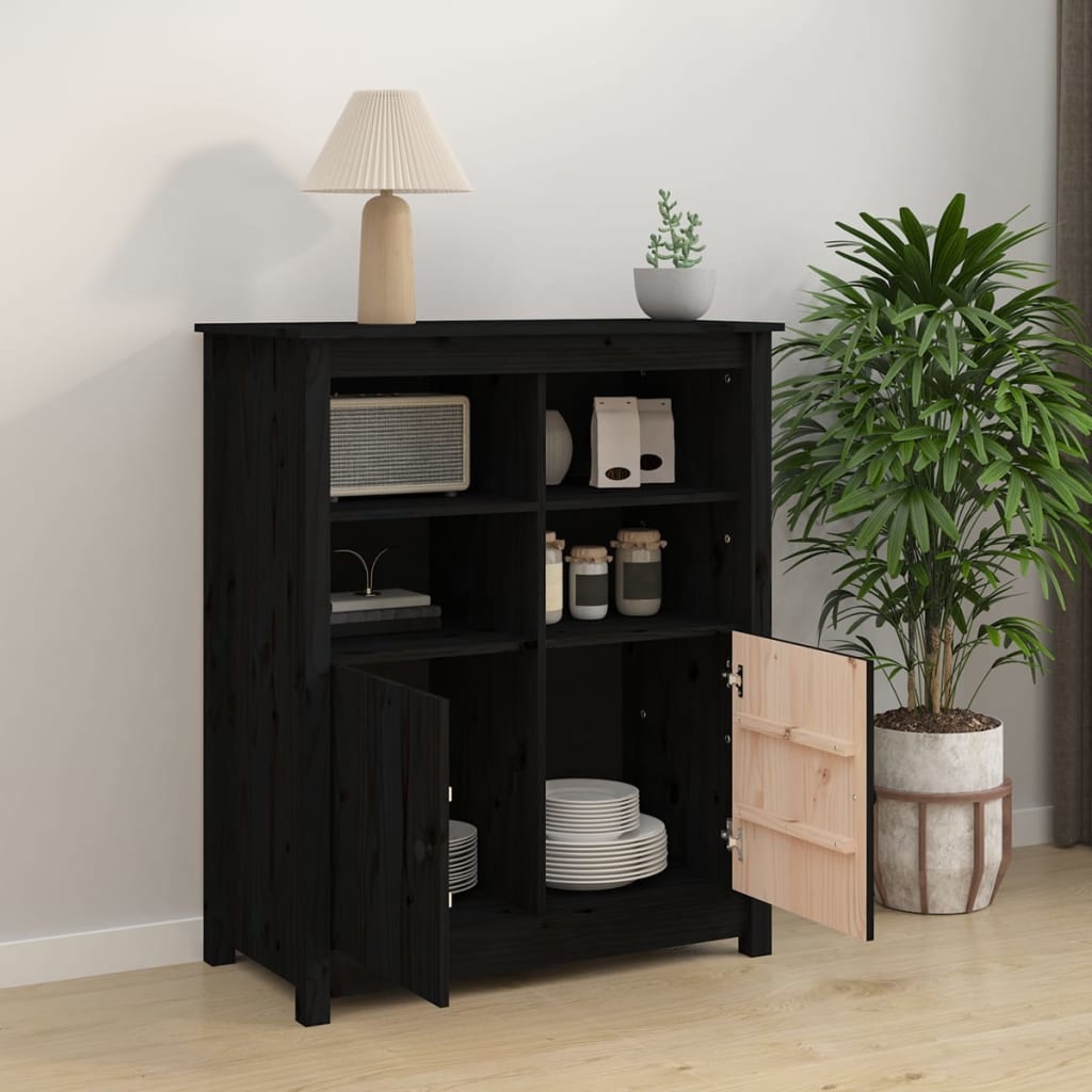 VidaXL Dressoir 83x41,5x100 cm massief grenenhout zwart