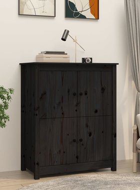 VidaXL Dressoir 83x41,5x100 cm massief grenenhout zwart