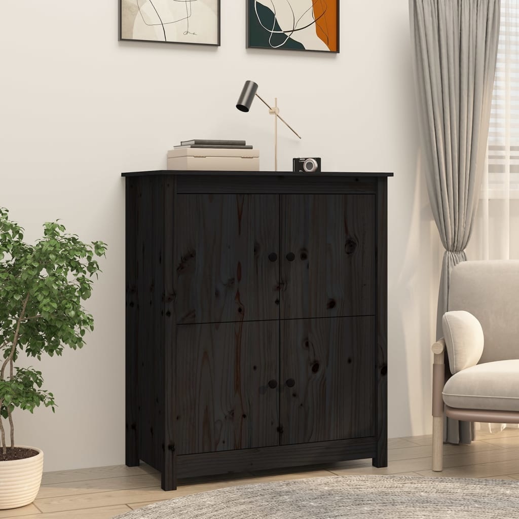 VidaXL Dressoir 83x41,5x100 cm massief grenenhout zwart