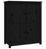 VidaXL Dressoir 83x41,5x100 cm massief grenenhout zwart