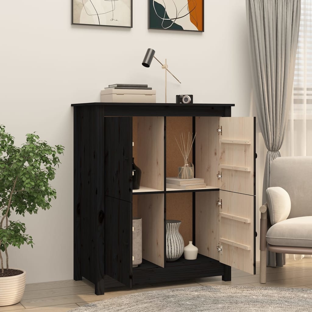 VidaXL Dressoir 83x41,5x100 cm massief grenenhout zwart