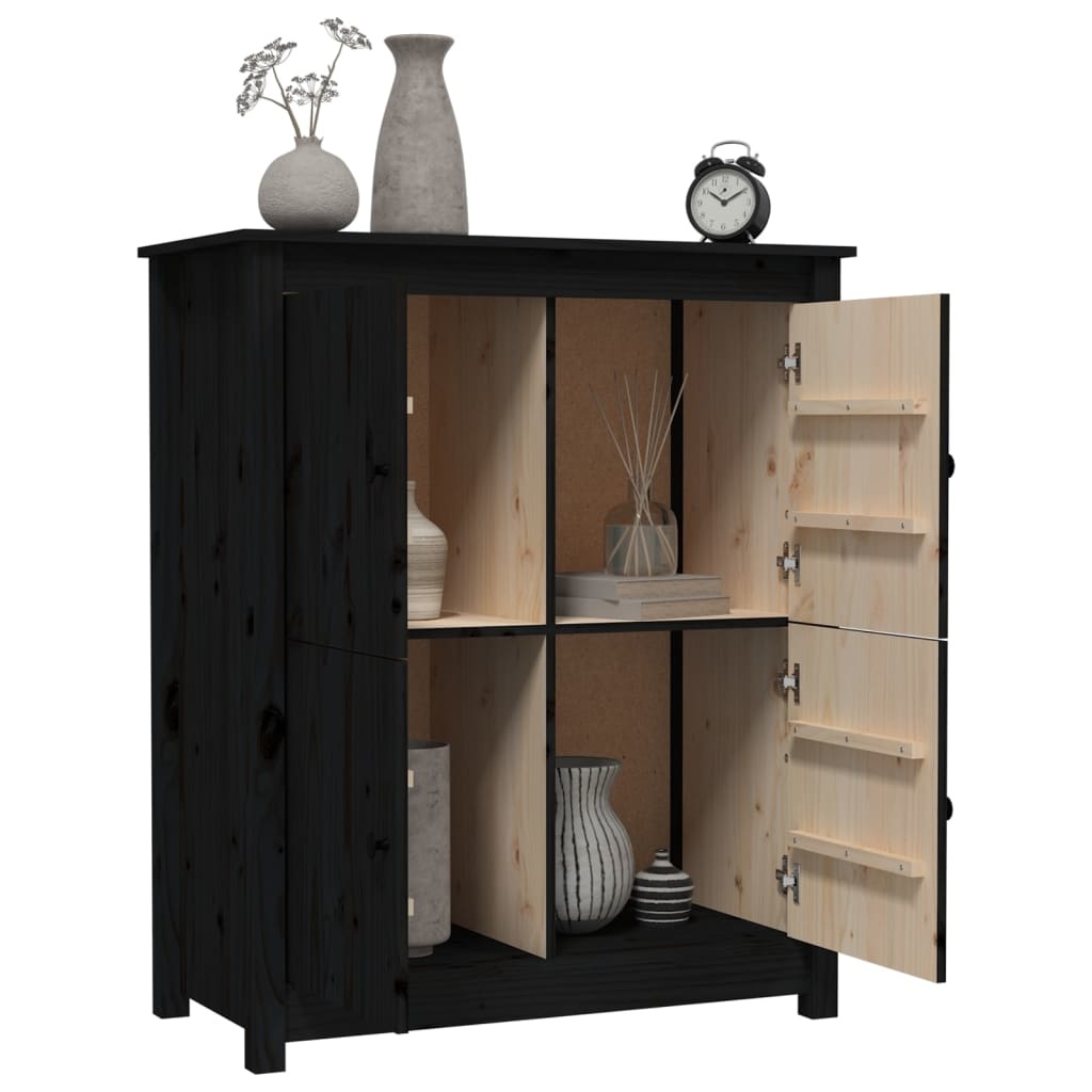 VidaXL Dressoir 83x41,5x100 cm massief grenenhout zwart