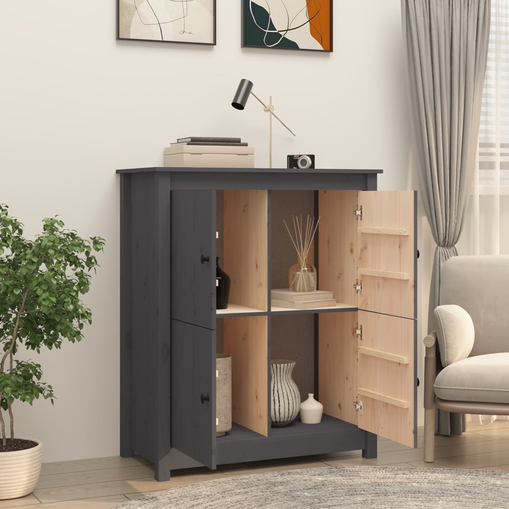 VidaXL Dressoir 83x41,5x100 cm massief grenenhout grijs