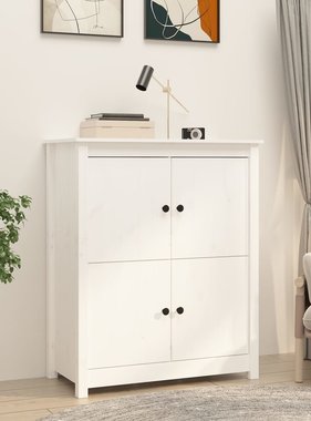 VidaXL Dressoir 83x41,5x100 cm massief grenenhout wit