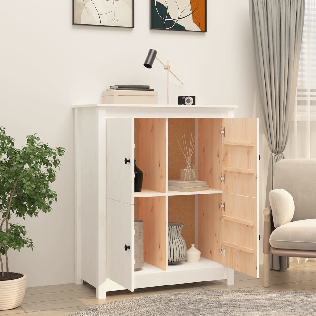 VidaXL Dressoir 83x41,5x100 cm massief grenenhout wit