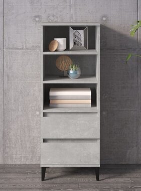 VidaXL Hoge kast 40x36x110 cm bewerkt hout betongrijs