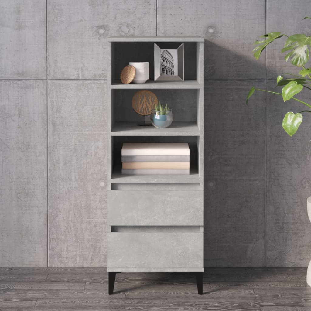 VidaXL Hoge kast 40x36x110 cm bewerkt hout betongrijs