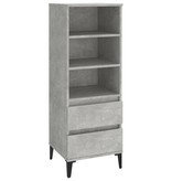 VidaXL Hoge kast 40x36x110 cm bewerkt hout betongrijs