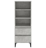 VidaXL Hoge kast 40x36x110 cm bewerkt hout betongrijs