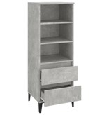 VidaXL Hoge kast 40x36x110 cm bewerkt hout betongrijs