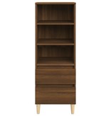 VidaXL Hoge kast 40x36x110 cm bewerkt hout bruineiken