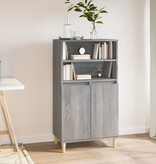 VidaXL Hoge kast 60x36x110 cm bewerkt hout grijs sonoma eikenkleurig