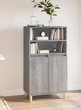 VidaXL Hoge kast 60x36x110 cm bewerkt hout grijs sonoma eikenkleurig