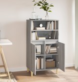 VidaXL Hoge kast 60x36x110 cm bewerkt hout grijs sonoma eikenkleurig