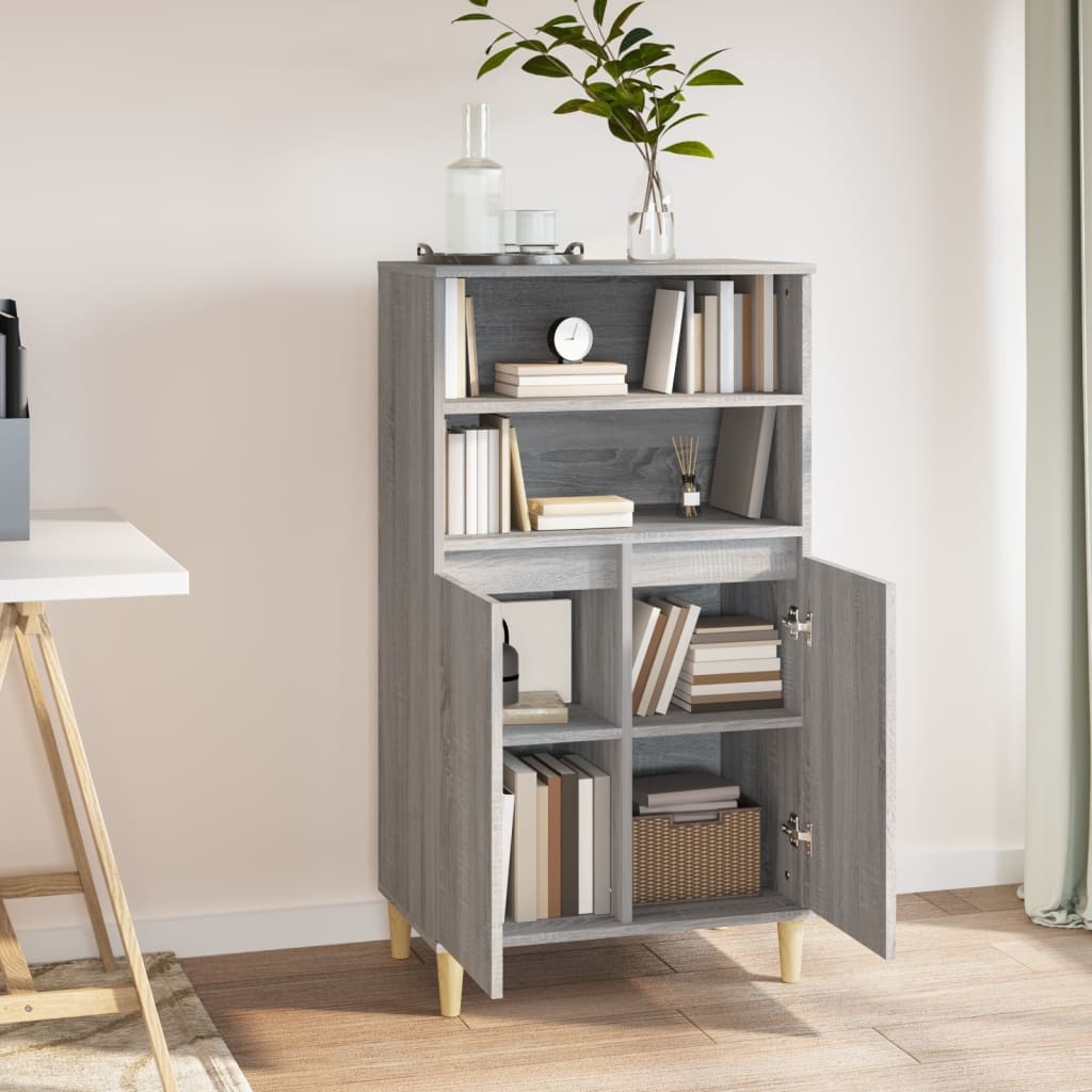 VidaXL Hoge kast 60x36x110 cm bewerkt hout grijs sonoma eikenkleurig