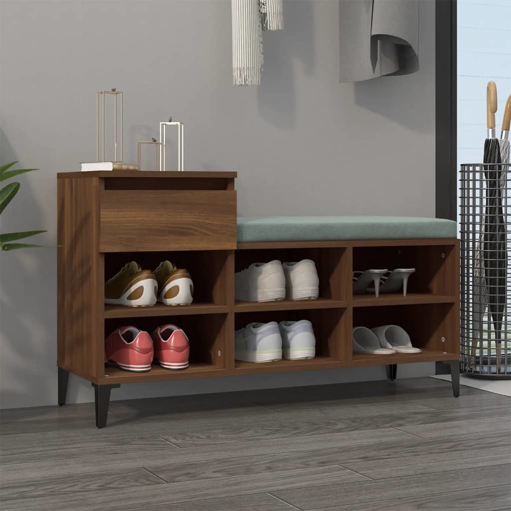 VidaXL Schoenenkast 102x36x60 cm bewerkt hout bruineikenkleurig