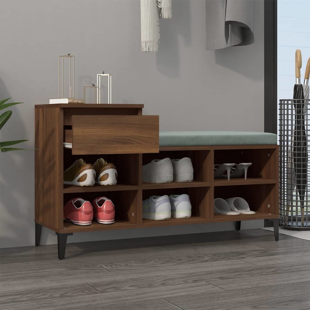 VidaXL Schoenenkast 102x36x60 cm bewerkt hout bruineikenkleurig
