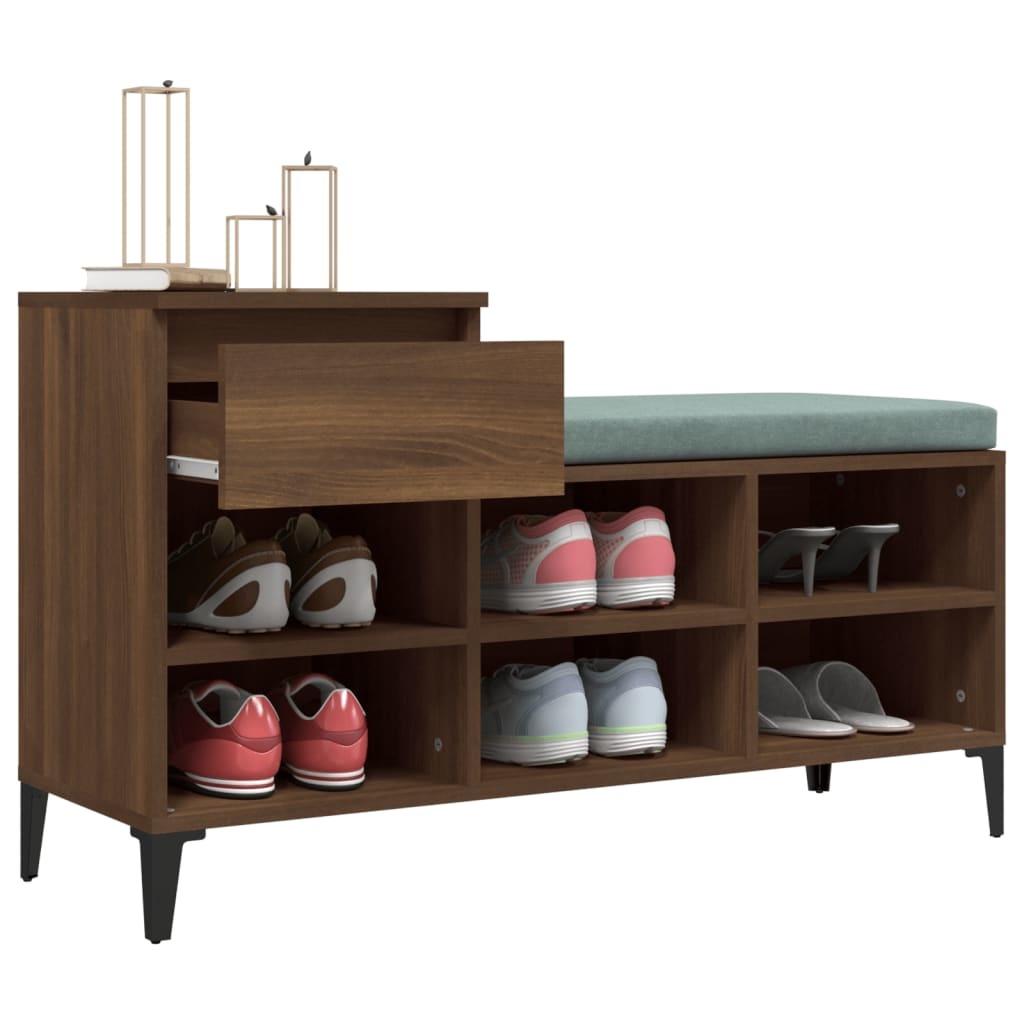 VidaXL Schoenenkast 102x36x60 cm bewerkt hout bruineikenkleurig