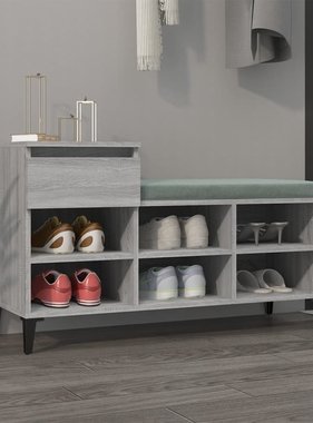 VidaXL Schoenenkast 102x36x60 cm bewerkt hout sonoma grijs