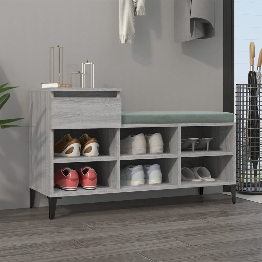 VidaXL Schoenenkast 102x36x60 cm bewerkt hout sonoma grijs