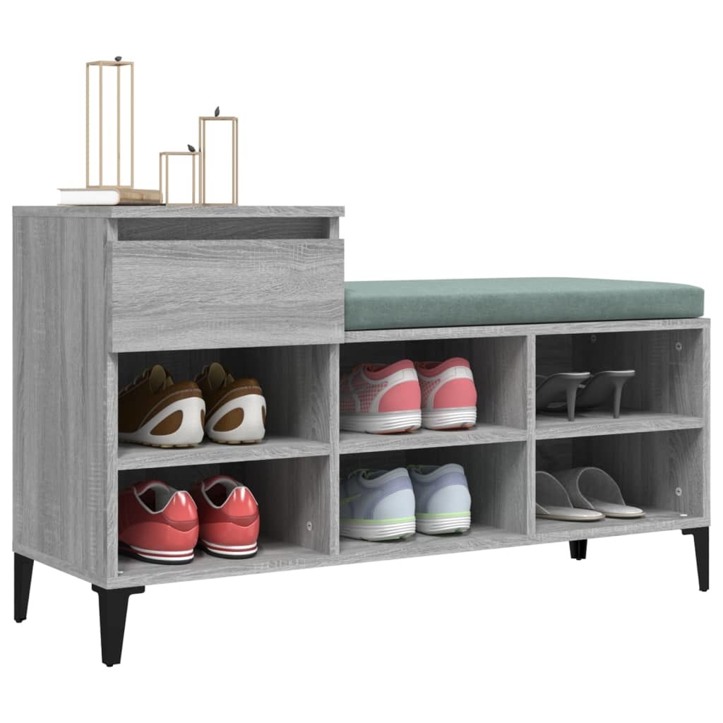 VidaXL Schoenenkast 102x36x60 cm bewerkt hout sonoma grijs