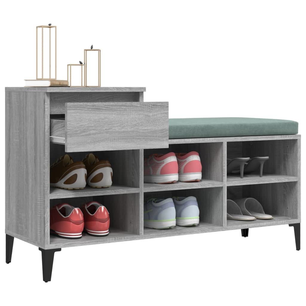VidaXL Schoenenkast 102x36x60 cm bewerkt hout sonoma grijs