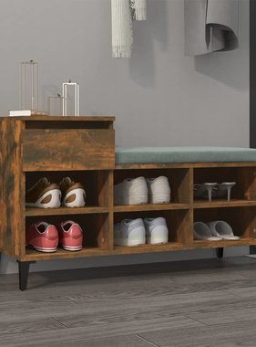 VidaXL Schoenenkast 102x36x60 cm bewerkt hout gerookt eikenkleurig