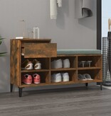 VidaXL Schoenenkast 102x36x60 cm bewerkt hout gerookt eikenkleurig