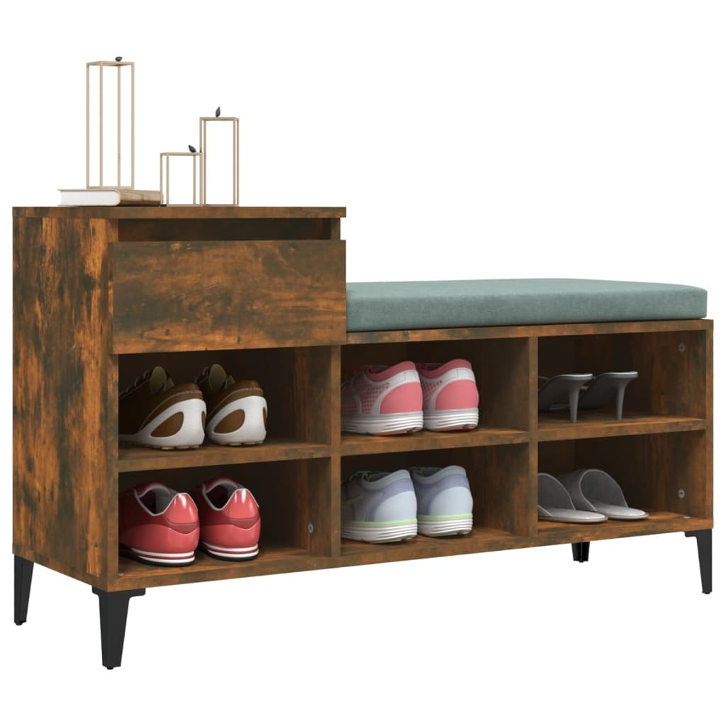 VidaXL Schoenenkast 102x36x60 cm bewerkt hout gerookt eikenkleurig