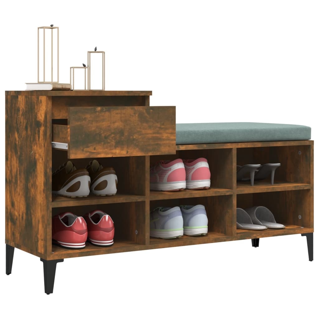 VidaXL Schoenenkast 102x36x60 cm bewerkt hout gerookt eikenkleurig