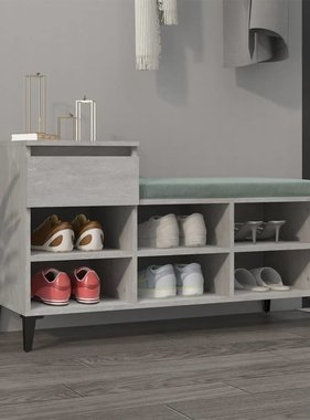 VidaXL Schoenenkast 102x36x60 cm bewerkt hout betongrijs
