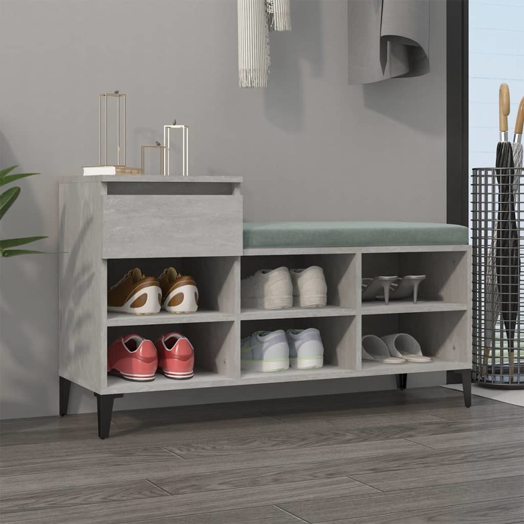 VidaXL Schoenenkast 102x36x60 cm bewerkt hout betongrijs