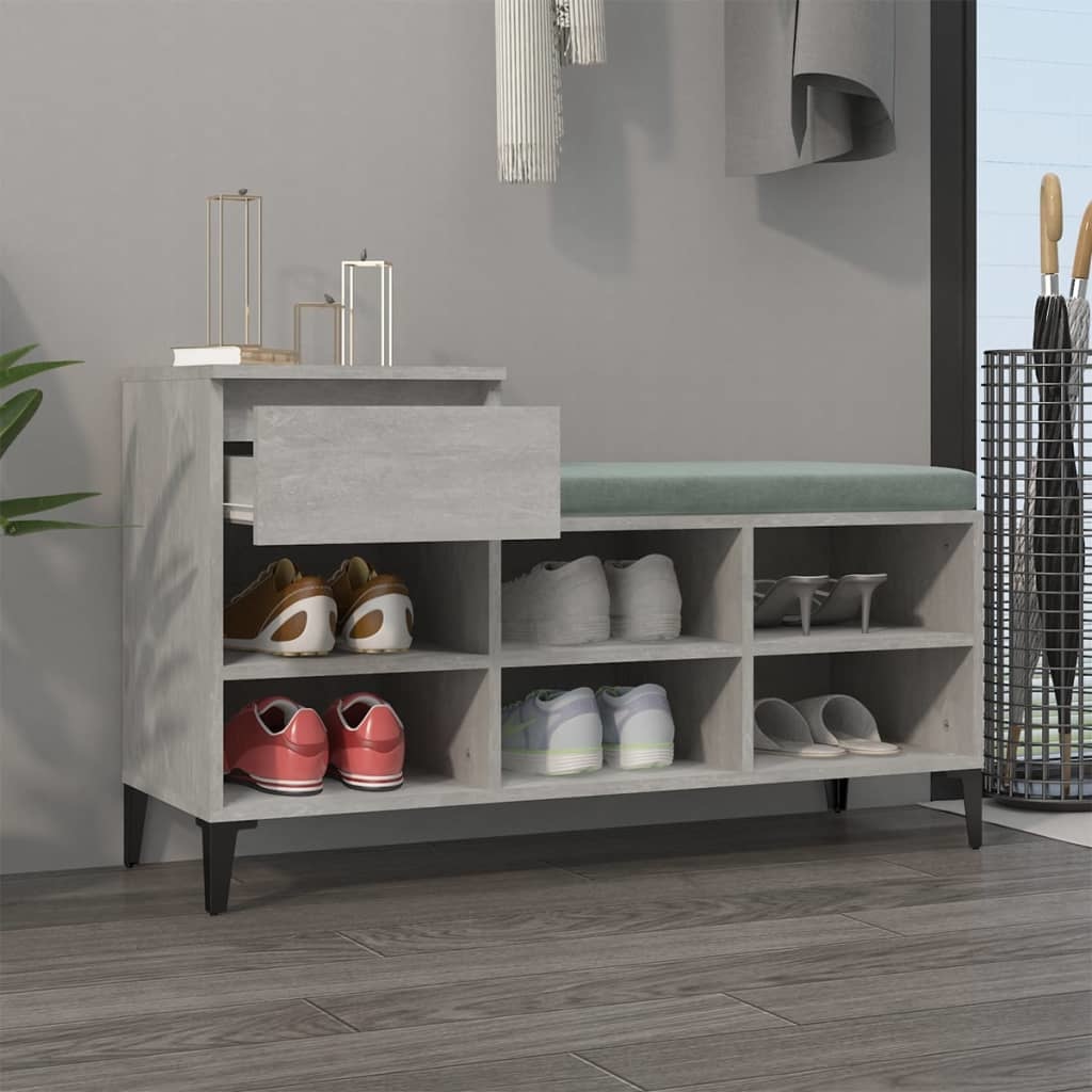 VidaXL Schoenenkast 102x36x60 cm bewerkt hout betongrijs