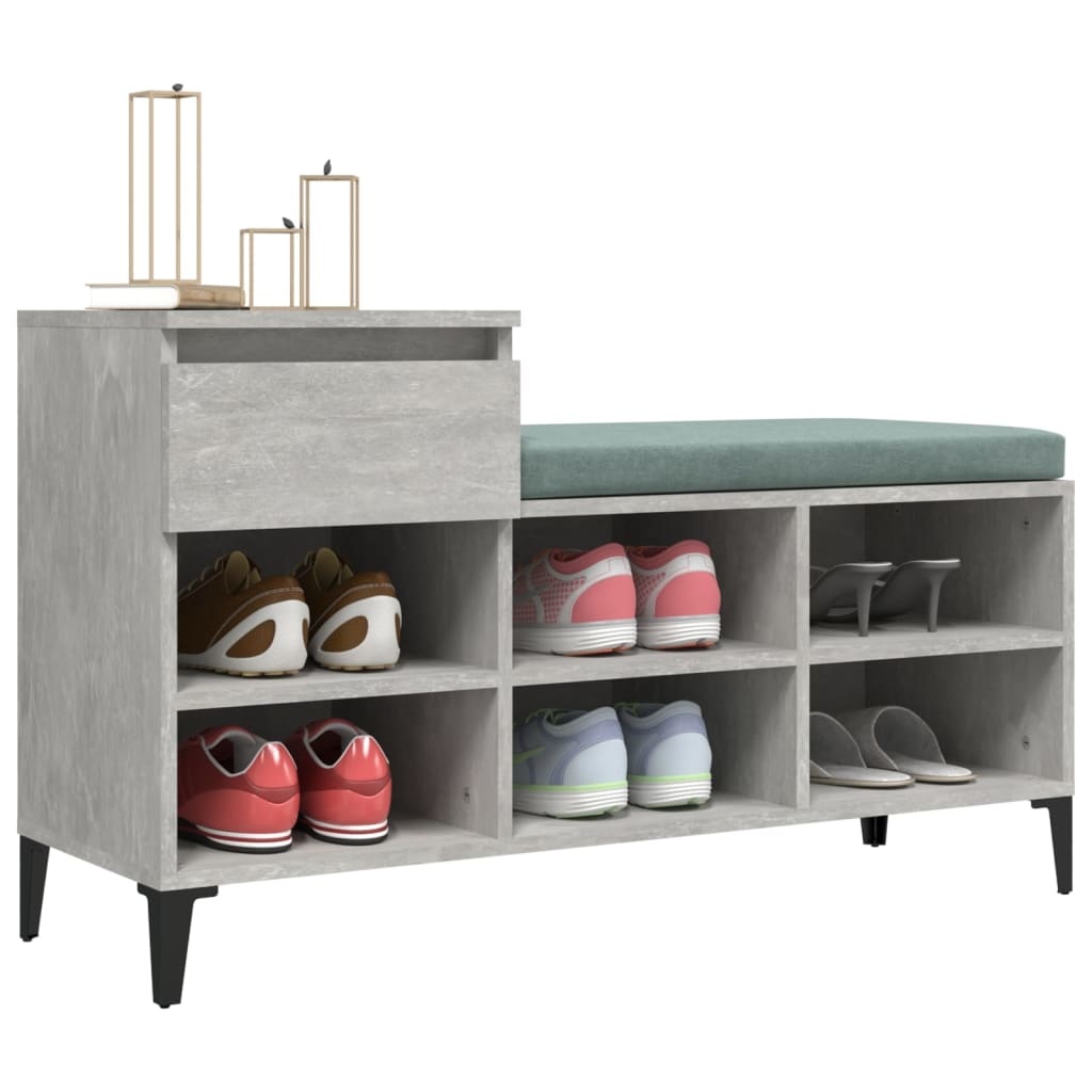 VidaXL Schoenenkast 102x36x60 cm bewerkt hout betongrijs