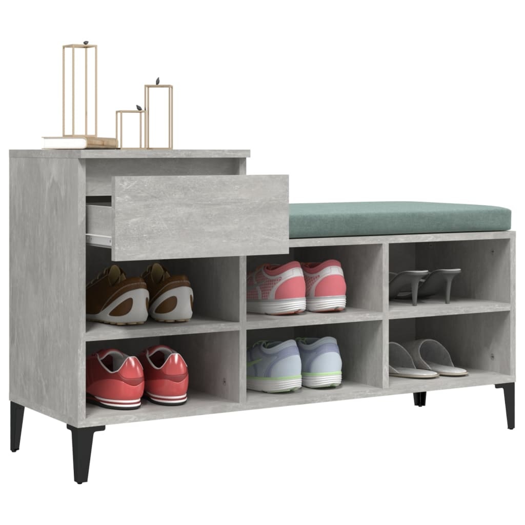 VidaXL Schoenenkast 102x36x60 cm bewerkt hout betongrijs