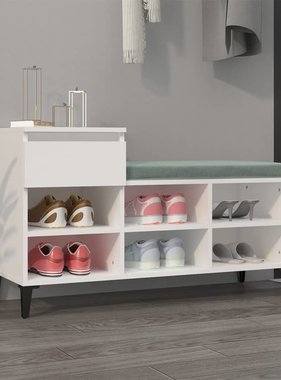 VidaXL Schoenenkast 102x36x60 cm bewerkt hout wit