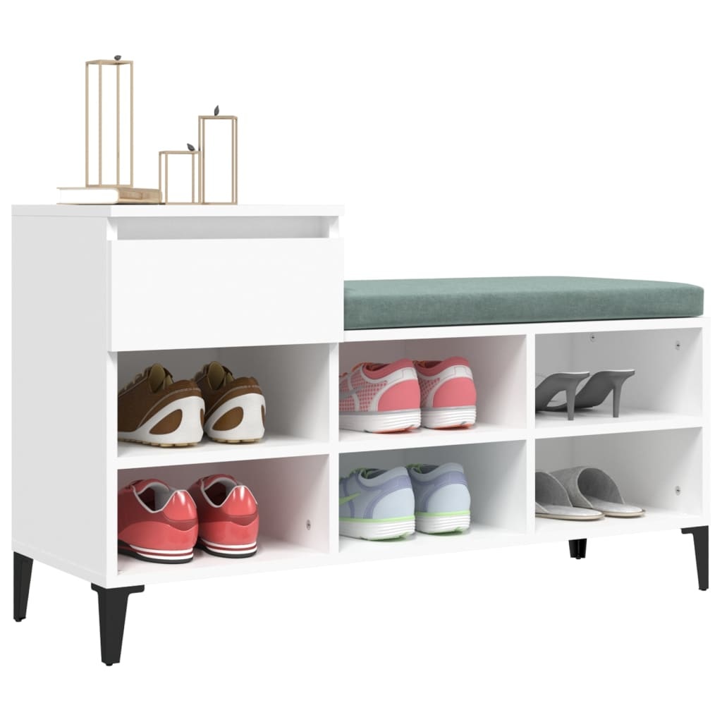 VidaXL Schoenenkast 102x36x60 cm bewerkt hout wit