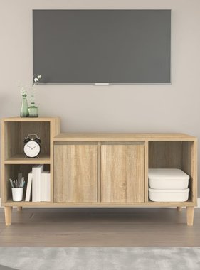 vidaXL Tv-meubel 100x35x55 cm bewerkt hout sonoma eikenkleurig