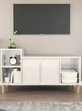 VidaXL Tv-meubel 100x35x55 cm bewerkt hout hoogglans wit