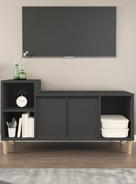 vidaXL Tv-meubel 100x35x55 cm bewerkt hout zwart