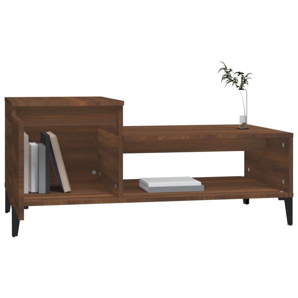 VidaXL Salontafel 100x50x45 cm bewerkt hout bruineiken