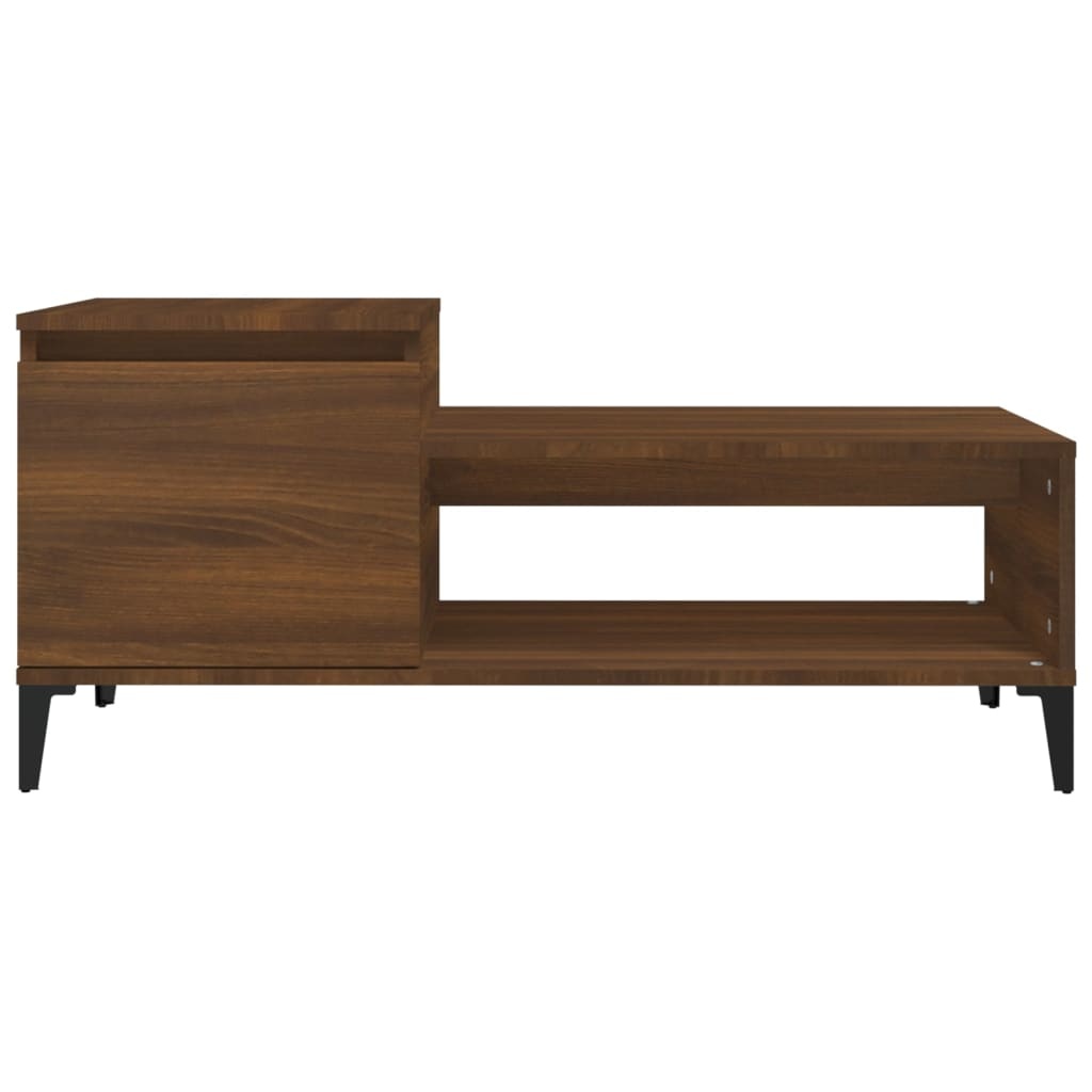VidaXL Salontafel 100x50x45 cm bewerkt hout bruineiken